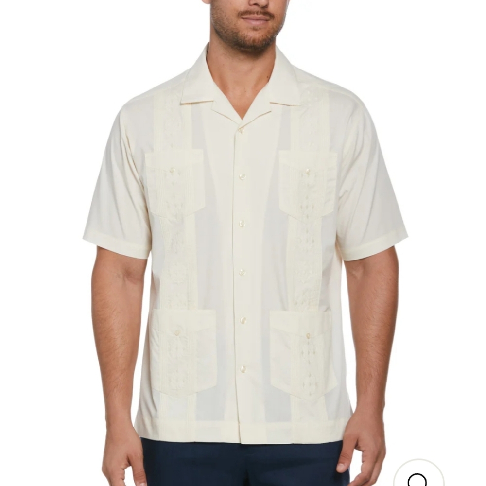 KS Island Beige Guayabera Sz 5XL Tall